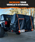 Heavy Duty Hitch Mount Cargo Carrier 60x24x6 Inches 2 Inch Receiver Folding Rack 500 Lbs Capacity All Weather Steel on SUV