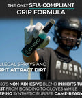 Athlete holding 2 In 1 Grip Restore And Cleaner For Shoes And Gloves, a versatile grip spray for golf basketball football volleyball and baseball