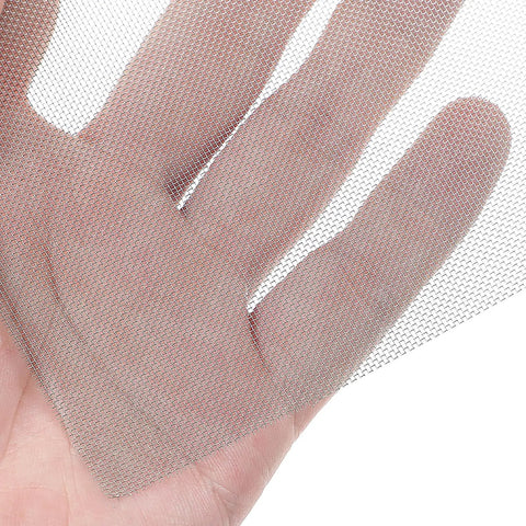 Close-up of hand holding Five Piece Stainless Steel Welding Mesh Reinforcement Screen Set For Thermoplastic Repairs And Plastic Welding Kits