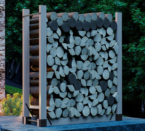 Heavy Duty Firewood Rack Bracket Kit With Rust Resistant Finish For Indoor Or Outdoor Use, DIY Adjustable Length Wood Storage Stand That Attaches To Your Own 2x4 Boards, Freestanding Metal Log Holder