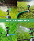 4 Pack 360 Degree Lawn Sprinklers For Yard With Water Stop Rings, Automatic Rotating Pulsating Sprinklers For Large Lawns