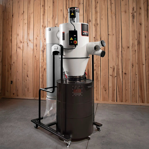 Professional 3 Hp 230 Volt Cyclone Dust Collector With 2 Micron Pleated Filter and Wireless Remote Timer Shut Off