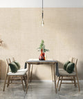 Dining area with Grasscloth Wallcovering With Natural Paper Weave In Light Brown For A Modern Feature Wall In Living Room Or Bedroom 36