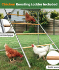 Metal Large Walk In Chicken Coop With Split Door And Roosting Perch, 10x20 Outdoor Poultry Run For Farm Yard Or Backyard, Security Lock