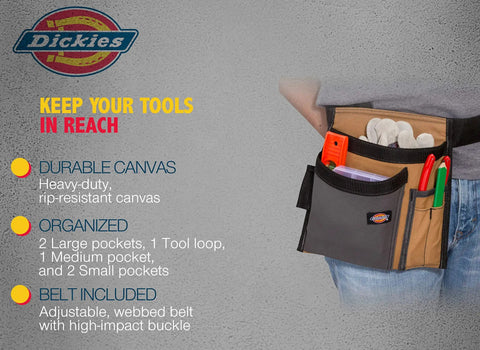 Five Pocket Single Side Tool Belt Pouch And Work Apron With Durable Canvas Construction Adjustable Belt For Custom Fit
