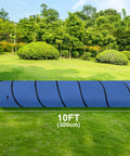 10 Foot Dog Agility Tunnel For All Breeds, Tear Resistant Oxford Cloth Training Tunnel For Indoor And Outdoor Use, Blue