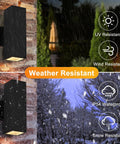 Outdoor Wall Lights 2 Pack Dope Waterproof Exterior Lighting Fixtures Black Aluminum Porch Lights For Garage And House IP54 Weatherproof Outdoor Lighting For Patio Garden Front Porch, showing weather resistance.