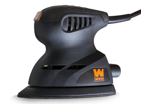 Electric Detailing Palm Sander With 13,500 OPM, Angled Tip and 3.75 x 5.5 Inch Pad, Lightweight Two Pound Design, Dust Collection Port, Velcro Base for Easy Sandpaper Swap, Great for Precision Finishing and Smooth Sanding in Small Jobs