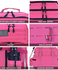 Beefy Military Tactical Backpack 45L 25L With MOLLE Daypack featuring zippers, handles, and MOLLE system in pink color.