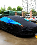 Waterproof Car Cover For All Weather Snowproof UV Protection Windproof Outdoor Full Car Cover For Sedan Fits 194 To 206 Inches Blue
