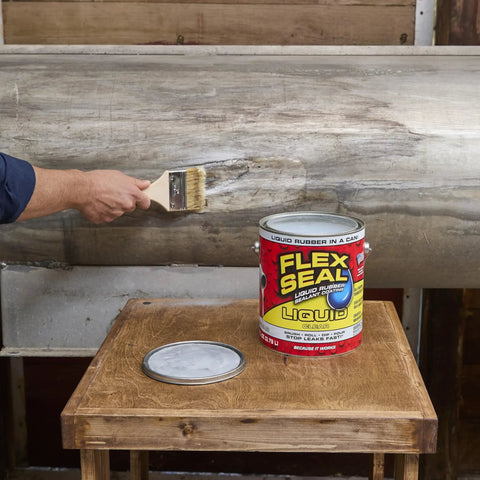Person applying Liquid Rubber Coating Sealant For Waterproof, Flexible, UV Resistant Protection, Brush Roll Or Pour Application for Roofs