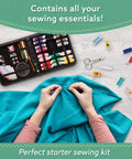 All In One Sewing Kit For Adults And Kids 94 Piece Starter Set With Colorful Thread Needles Scissors Thimble And Clips