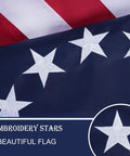 Close-up of All American Betsy Ross Flag 3x5 Ft Outdoor Embroidered 13 Star Flag Double Sided Colonial Banner with white stars