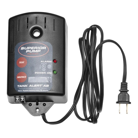 Sump Alarm System With 15 Foot Float Switch And 87 Decibel Horn For Basement Flood Protection, Indoor Use, Black enclosure