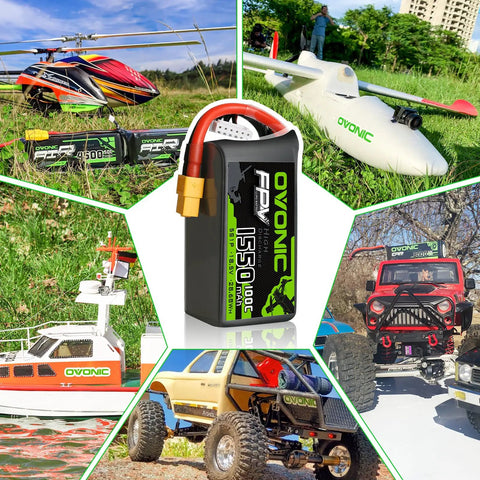 Beefy 5S 18.5V 1550mAh 100C LiPo Battery with XT60 Connector for RC FPV Racing Drones and Quadcopters in action