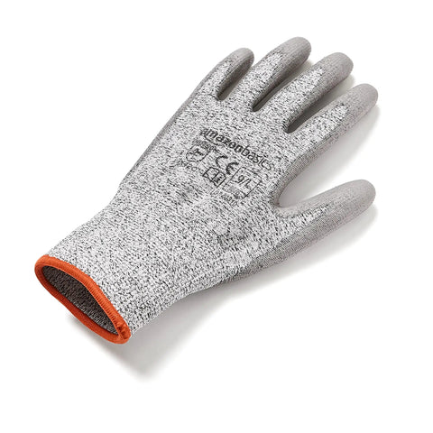 Cut Resistant Safety Work Gloves Level A2 Polyurethane Coated For Dexterity And Grip Touch Screen Compatible General Duty Large Size 9 Grey 6 Pair