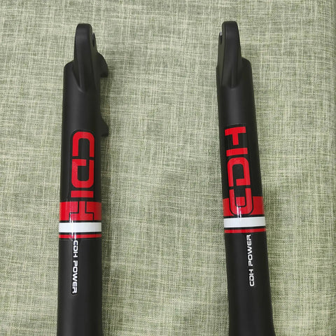 Close-up of the Beefy 26 Inch Fat Bike Fork 4.0 Suspension with 1 1 8 headset, showing fork legs and brand markings.