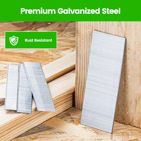 18 Gauge Brad Nails Assortment Kit 4000 Piece Set In Four Sizes Five Eighths Three Quarters One And One Quarter Inch Galvanized Finish with rust resistance and premium galvanized steel