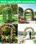 Big Ol 7.22 Foot Tall Double Arch Garden Trellis For Climbing Plants And Flowers Large Arbour Archway for weddings, gardens, and patios.