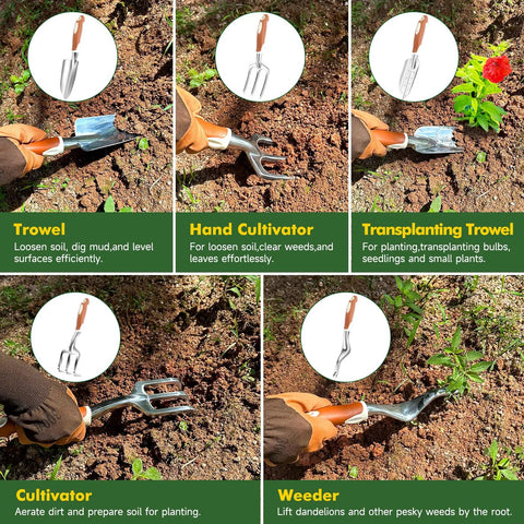 small garden tools set Heavy Duty 10 Piece Garden Tool Set for All ✓