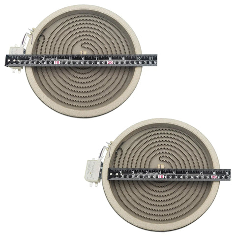 8 Inch Electric Range Radiant Burner Element Replacement For Model Specific Ranges Not Universal, side by side, with measuring tape