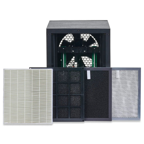 Premium Whole Home Air Purifier With Sleek Wood Exterior And Wireless Remote Featuring Advanced Hepa Uv Pco Carbon Filters For Hella Clean Rooms And Super Easy Maintenance