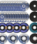 27 Pack Four And A Half Inch Angle Grinder Wheel Kit For Metals And Stainless Steel With Seven Eighths Inch Arbor Includes Twenty Cutting Wheels