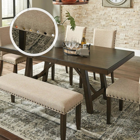 Top Shelf 7/16 Inch Upholstery Tacks For Furniture Repair And Diy Crafts With Killer Silver Nailhead Trim and Smooth Metal Finish, detailed view on a fabric bench.