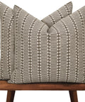 Hand Block Print Throw Pillow Covers 20 By 20 Inches 2 Pack Artisan Made Neutral Cushion Covers For Sofa Bed Chair Home Decor Boho Vibe 100 Percent Cotton Indoor, gray patterned pillow on chair