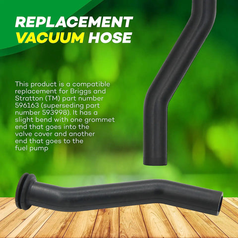 Two Pack Beefy Rubber Vacuum Hose 3 Inch For Tractor And Lawn Mower Vacuum Pumps Durable Replacement Hose Set On Wood Surface
