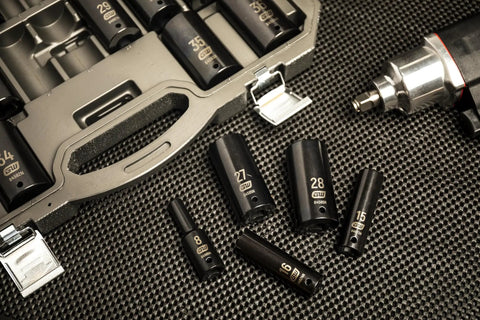 29 Piece Half Inch Drive 6 Point Deep Impact Socket Set Metric With Off Corner Loading Design And Black Oxide Finish