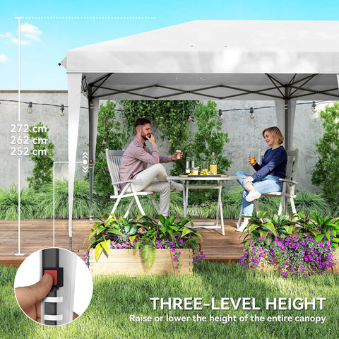 10x20 Pop Up Canopy Tent With Four Sidewalls, Portable Outdoor Party Gazebo Shelter, Instant Setup No Tools Needed, White
