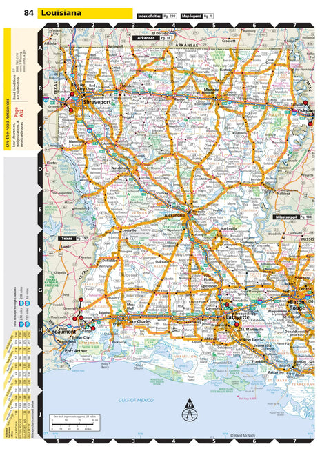 Large-Scale Motor Carriers Road Atlas For Truckers With 37 Percent Bigger Maps, Extra Large Type, Laminated And Stain-Resistant Pages, Tough Spiral Bind, 324 Pages Of State Routes And Comprehensive Coverage Louisiana map page