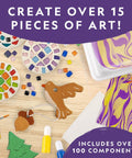 Kid-Friendly Arts And Crafts And Gross Science Kit Bundle For Kids With Mosaic Art Marble Painting Air Dry Pottery Projects And 45 Hands-On Experiments For Creative STEM Learning Fun, mosaic art pieces and marbling tray