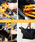 Power Grip 18 Inch Bolt Cutter With Folding Handles For On The Go Jobs shown compactly stored and ready for transport