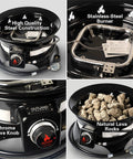 Premium 58,000 BTU Smokeless Propane Fire Pit With Auto Ignition 19 Inch Outdoor Gas Pit Includes Cover And Carry Kit Black