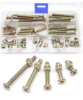 Premium Beefy M6 Socket Head Cap Screws And Barrel Nuts Furniture Repair Kit For Baby Cribs Bunk Beds Woodwork Projects And Home Fixes Complete 50 Piece Hardware Set in a plastic case with assorted bolts and nuts.