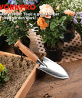 11 Inch Garden Hand Trowel With Wood Handle, Tough As Nails Heavy Duty Polished Stainless Steel Digging Tool in garden