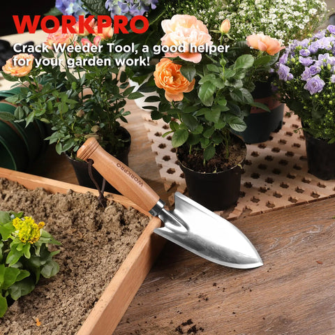 11 Inch Garden Hand Trowel With Wood Handle, Tough As Nails Heavy Duty Polished Stainless Steel Digging Tool in garden