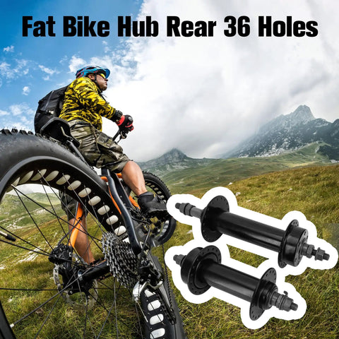 Beefy Fat Tire Mountain Bike Hub Set for 26x4.0 Snow Biking Front 135mm Rear 190mm Through Axle 36 Hole Aluminum Alloy Hubs