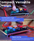 Guitar Pedalboard With Isolated Power Supply, PD-M Aluminum One-Piece Bent Frame, shown with colorful pedals in use