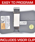 Back view of Three Button Garage Door Opener Remote For Intellicode 390MHz Works With Up To Three Genie Openers Replacement GITR3 with visor clip