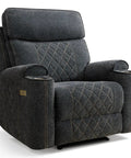 Electric Power Recliner Chair With Soft Fabric Upholstery Overstuffed Heavy Duty Sofa Chair With Metal Cup Holders