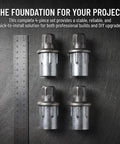 Four Pack Adjustable Stainless Steel Furniture Feet With Height Leveling Smooth Rotating Design For Metal Shelves And Wardrobe Heavy Duty Sturdy Support For Commercial Kitchen DIY Upgrades, set of 4 with ruler