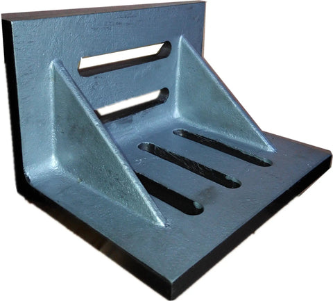 Slotted Angle Plate Webbed Six Inch By Five Inch By Four And A Half Inch Heavy Duty Cast Iron Fixture Plate With Precision Machined And Ground Surfaces For Rock Solid Alignment Versatile Clamp Ready For Metalworking