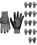 Heavy Duty Nitrile Reusable Work Gloves For Any Task With Cut Resistant Palm Latex Free 5-Pack Large Black Gloves