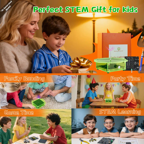 Hands On Tesla Lightning STEM Kit for Kids and Adults Build Your Own Tesla Coil Beginner Soldering Practice Kit for Teens 12 Plus Awesome Electrical Science Toys for Boys and Girls, family gift set