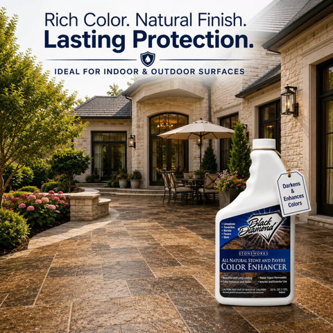 Juice Up Faded Natural Stone Pavers Concrete With This Killer Color Enhancer Sealer Revives Deepens Marble Quart Size outdoors
