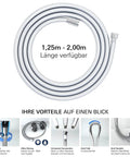 Coiled Grohe Movario 69 Inch StarLight Chrome Shower Hose For A Spa Like Shower Vibe Premium Stainless Steel Braided Metal Flex