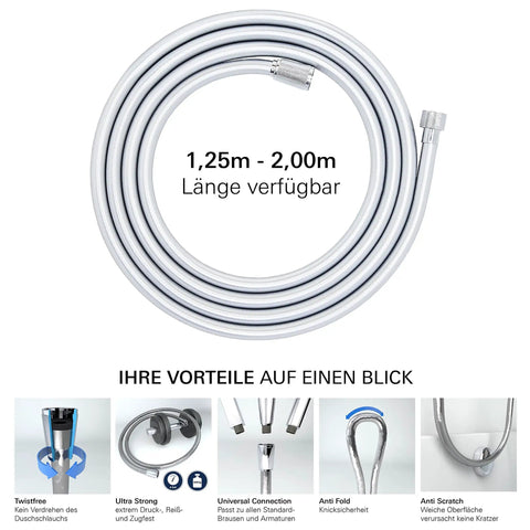 Coiled Grohe Movario 69 Inch StarLight Chrome Shower Hose For A Spa Like Shower Vibe Premium Stainless Steel Braided Metal Flex